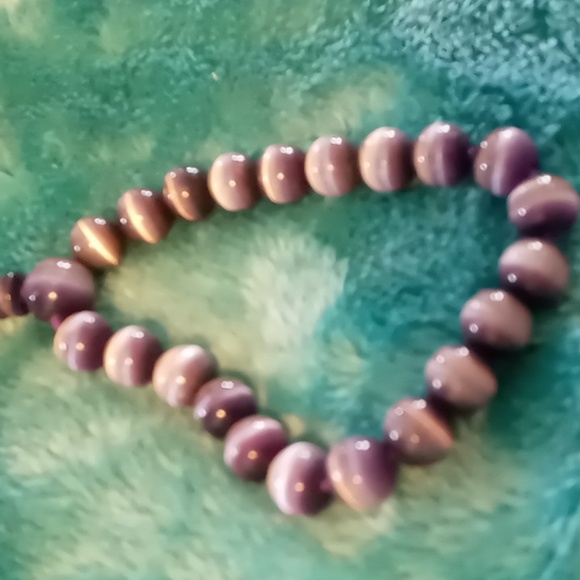 4 beaded cats eye quartz like bracelets 4 different colors. Adjustable - Picture 3 of 6